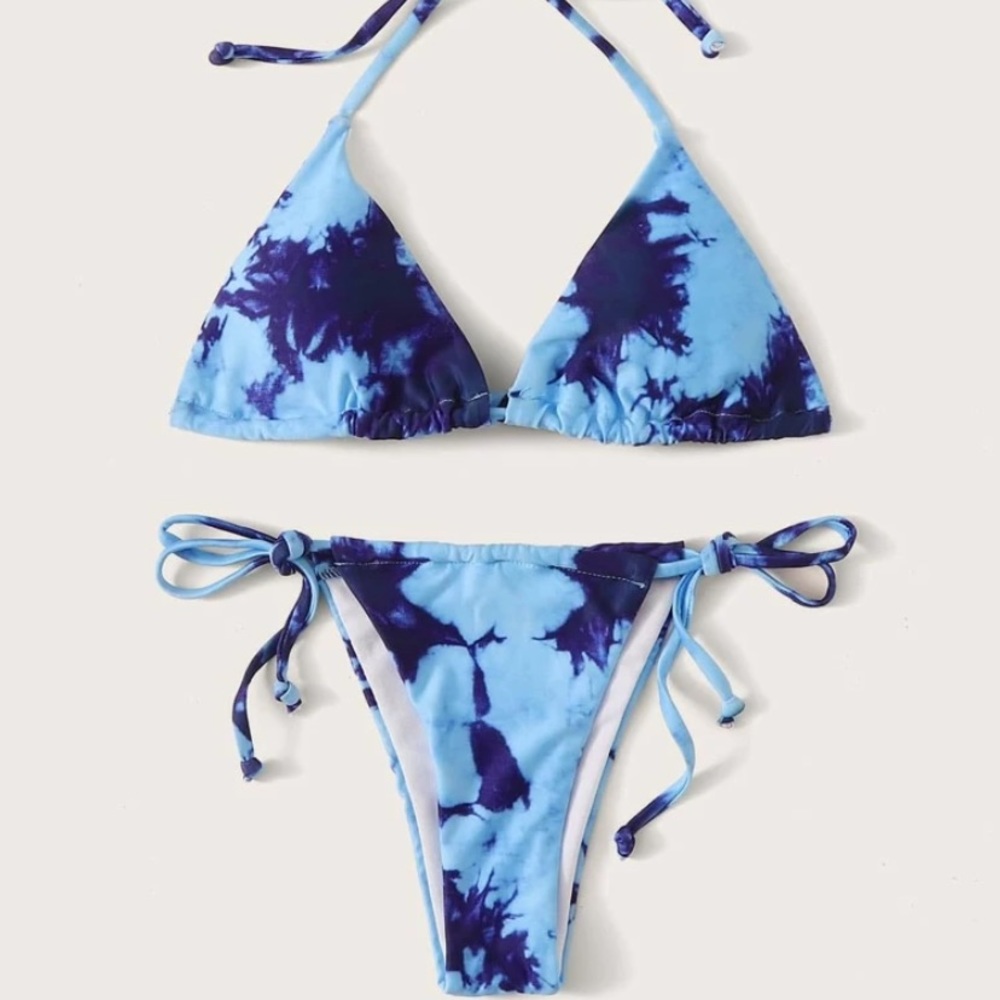Brand New Blue Marble String Bikini